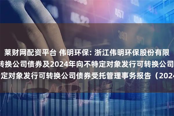 莱财网配资平台 伟明环保: 浙江伟明环保股份有限公司2022年公开发行可转换公司债券及2024年向不特定对象发行可转换公司债券受托管理事务报告（2024年度）
